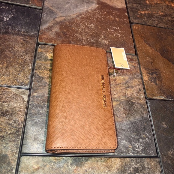 NWT Michael Kors JetSet Continental Leather Wallet - Picture 3 of 14